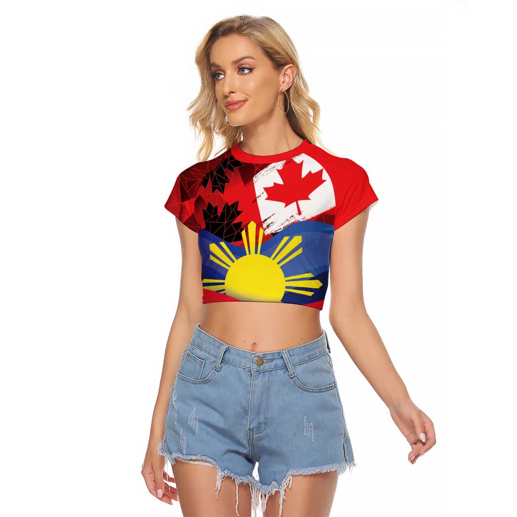 Personalized Canadian Grown With Filipino Roots Raglan Cropped T Shirt