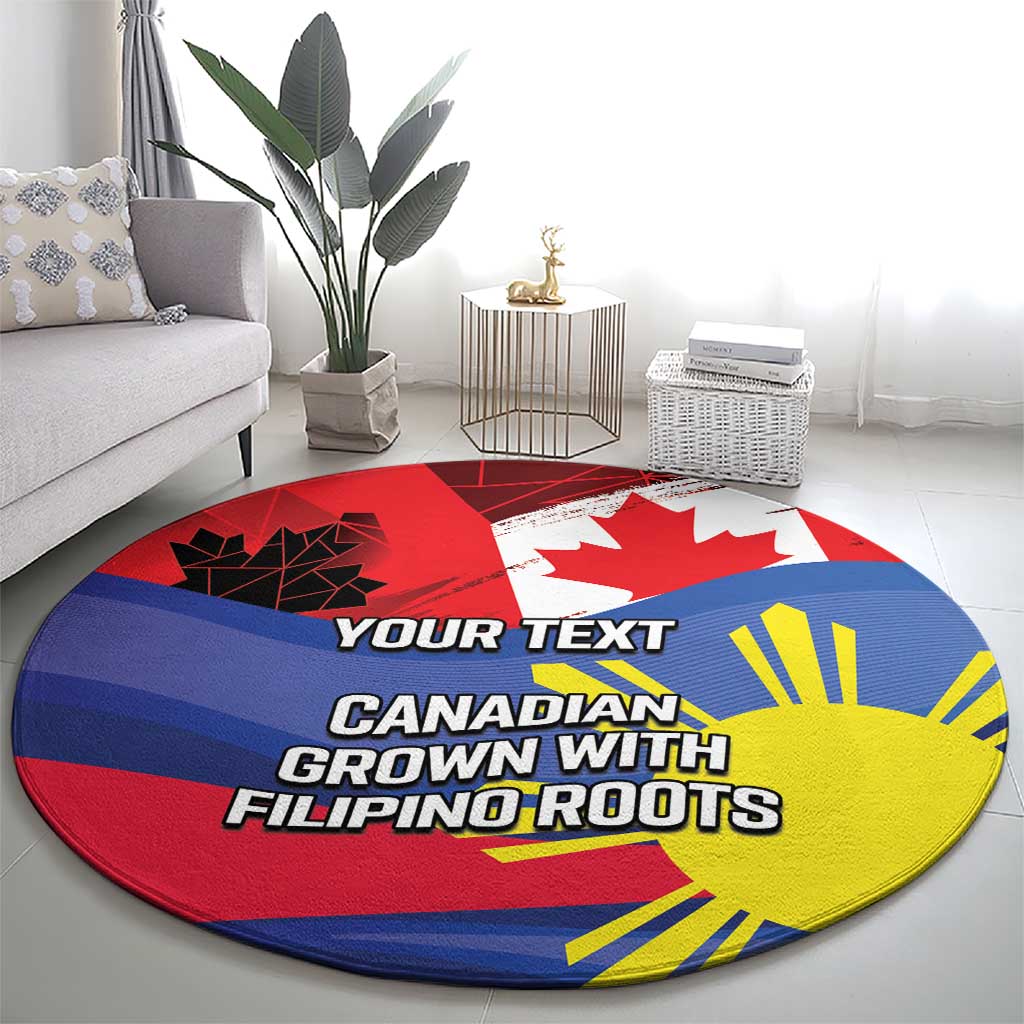 Personalized Canadian Grown With Filipino Roots Round Carpet