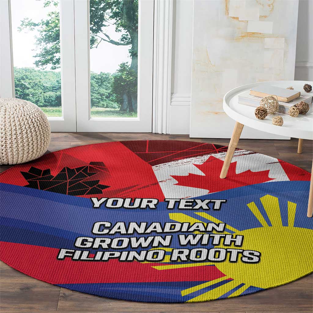 Personalized Canadian Grown With Filipino Roots Round Carpet