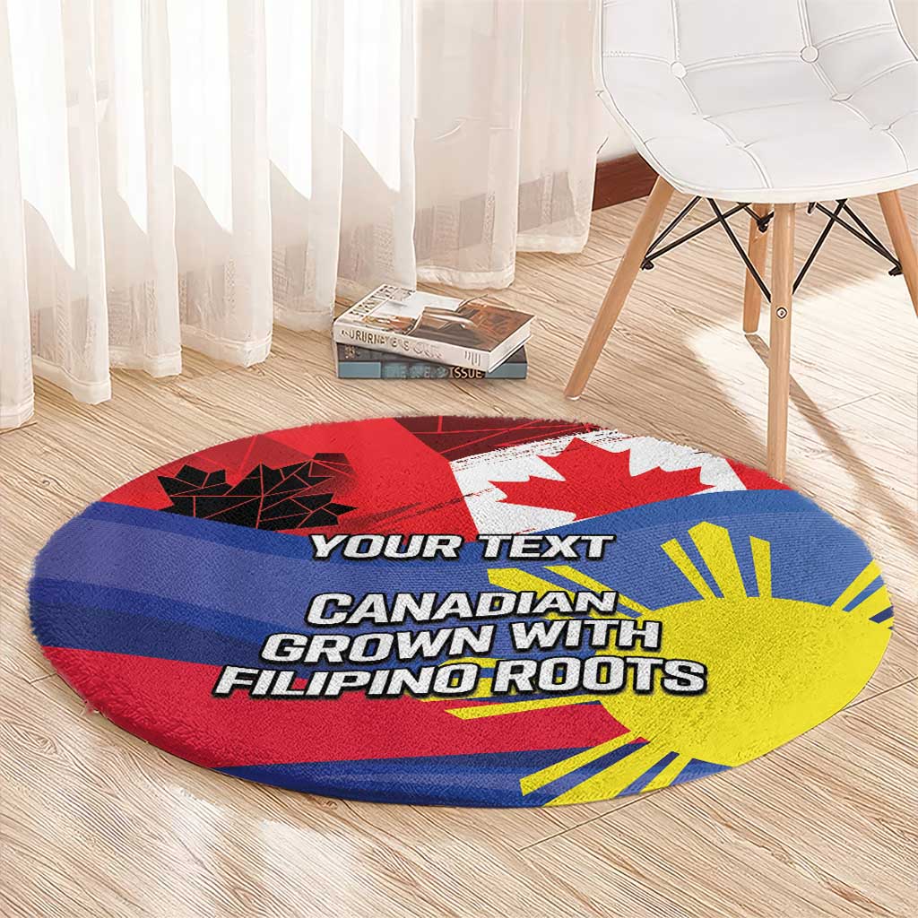 Personalized Canadian Grown With Filipino Roots Round Carpet