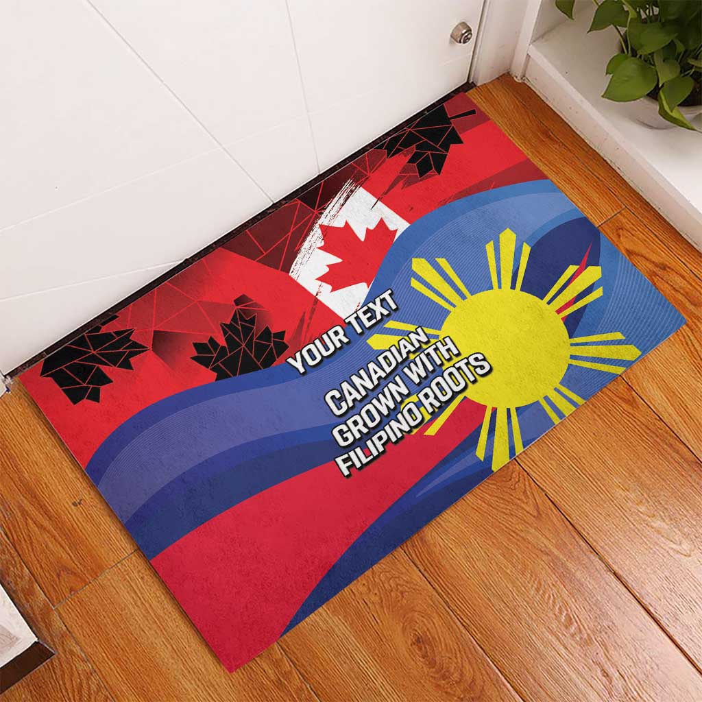 Personalized Canadian Grown With Filipino Roots Rubber Doormat
