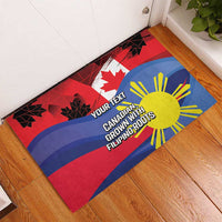 Personalized Canadian Grown With Filipino Roots Rubber Doormat