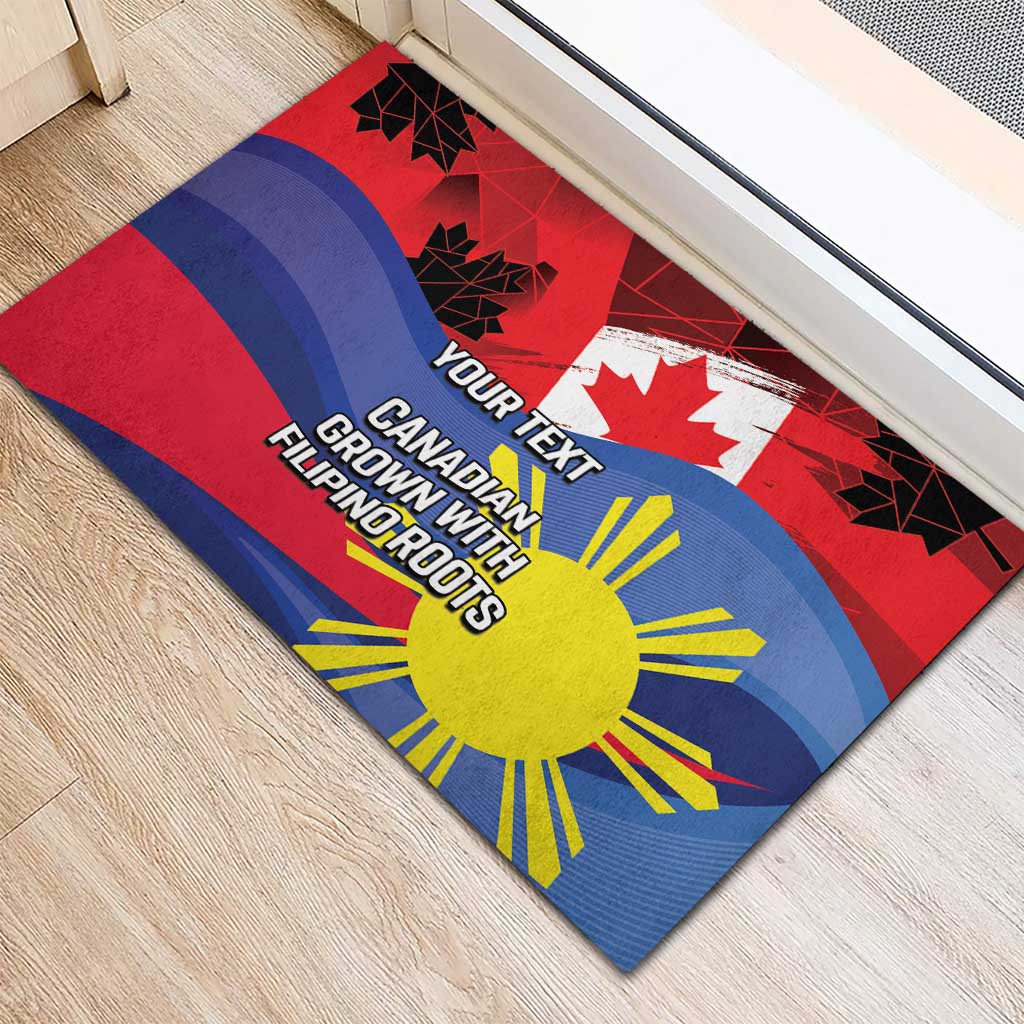 Personalized Canadian Grown With Filipino Roots Rubber Doormat