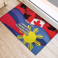 Personalized Canadian Grown With Filipino Roots Rubber Doormat