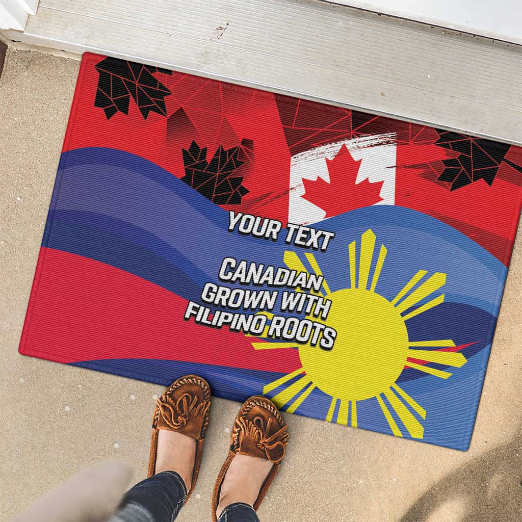 Personalized Canadian Grown With Filipino Roots Rubber Doormat