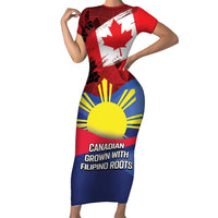 Personalized Canadian Grown With Filipino Roots Short Sleeve Bodycon Dress