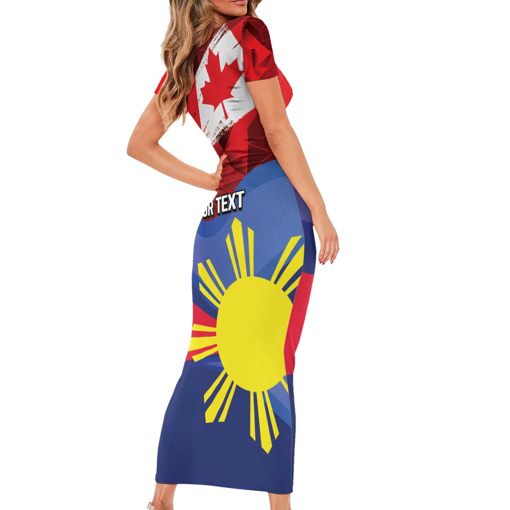 Personalized Canadian Grown With Filipino Roots Short Sleeve Bodycon Dress