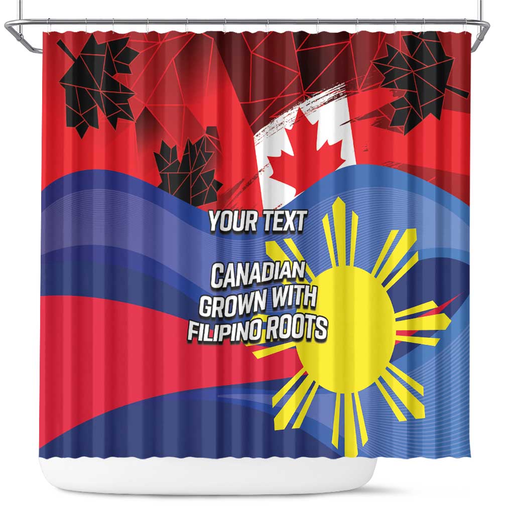 Personalized Canadian Grown With Filipino Roots Shower Curtain