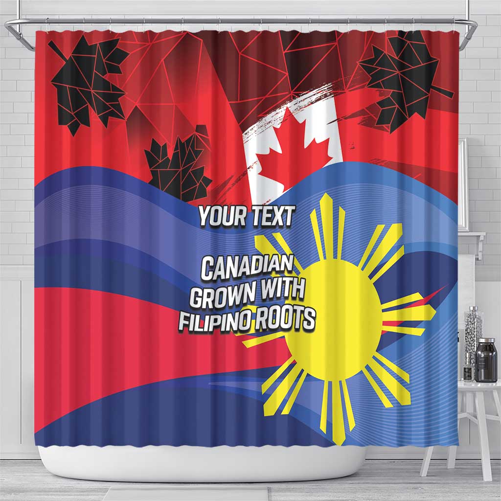 Personalized Canadian Grown With Filipino Roots Shower Curtain