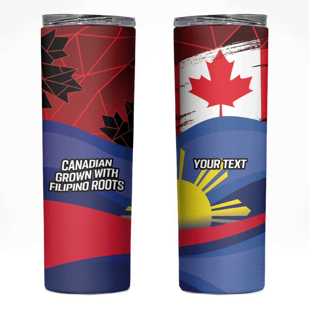 Personalized Canadian Grown With Filipino Roots Skinny Tumbler