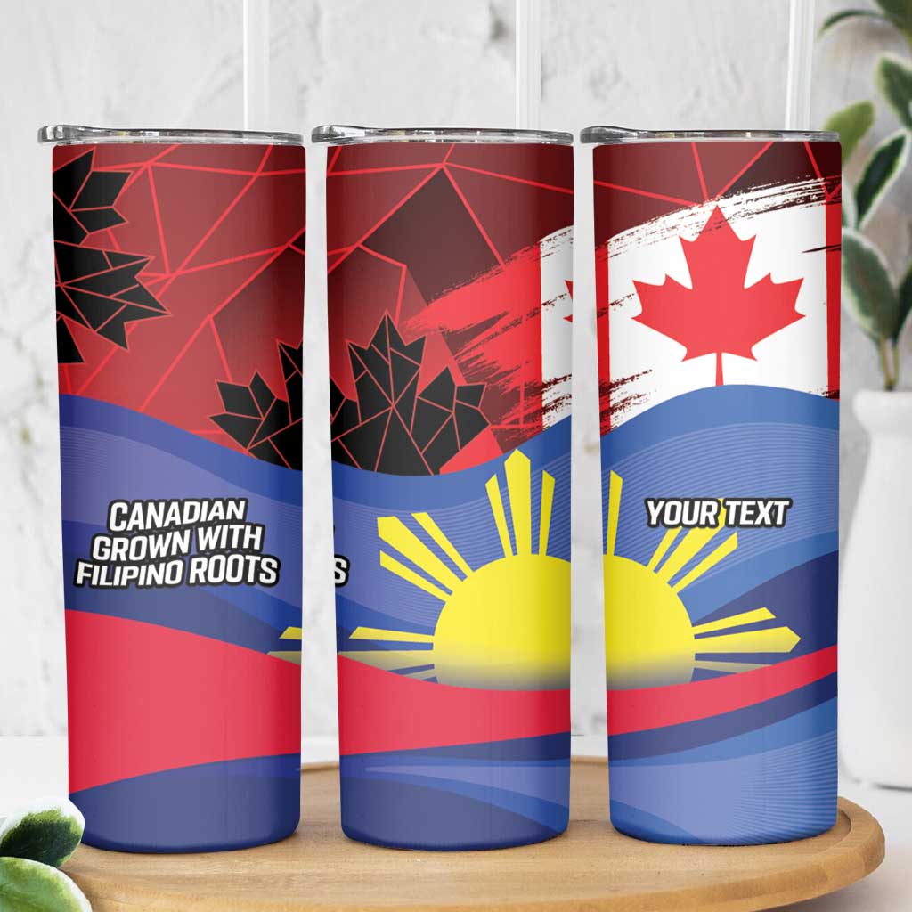 Personalized Canadian Grown With Filipino Roots Skinny Tumbler