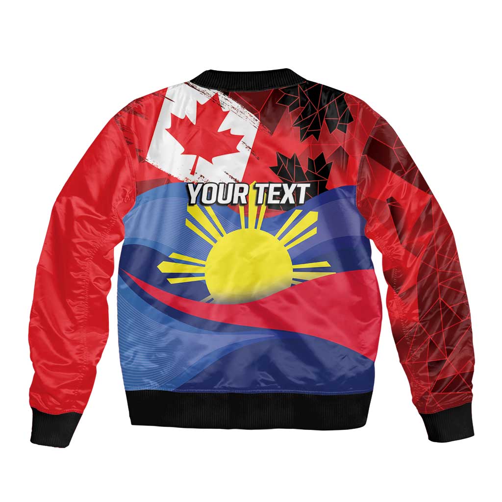 Personalized Canadian Grown With Filipino Roots Sleeve Zip Bomber Jacket