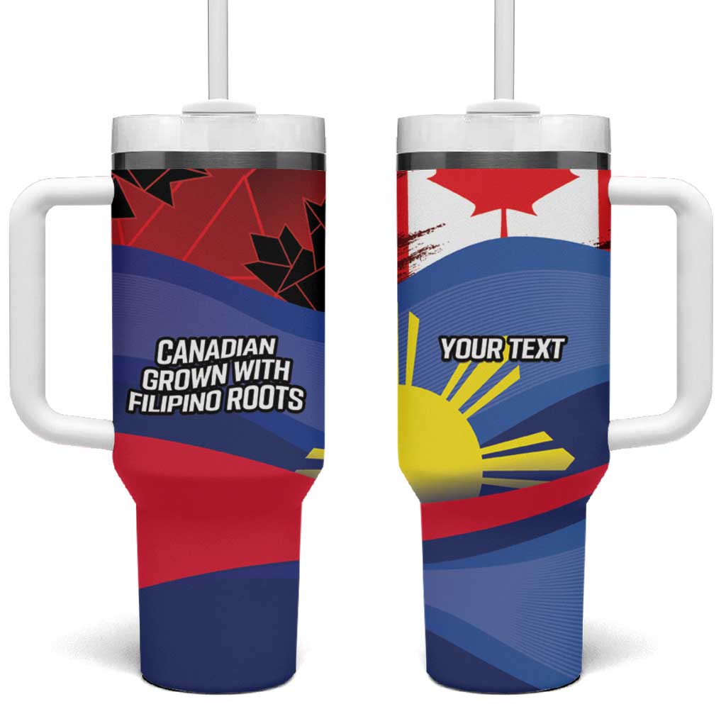 Personalized Canadian Grown With Filipino Roots Tumbler With Handle