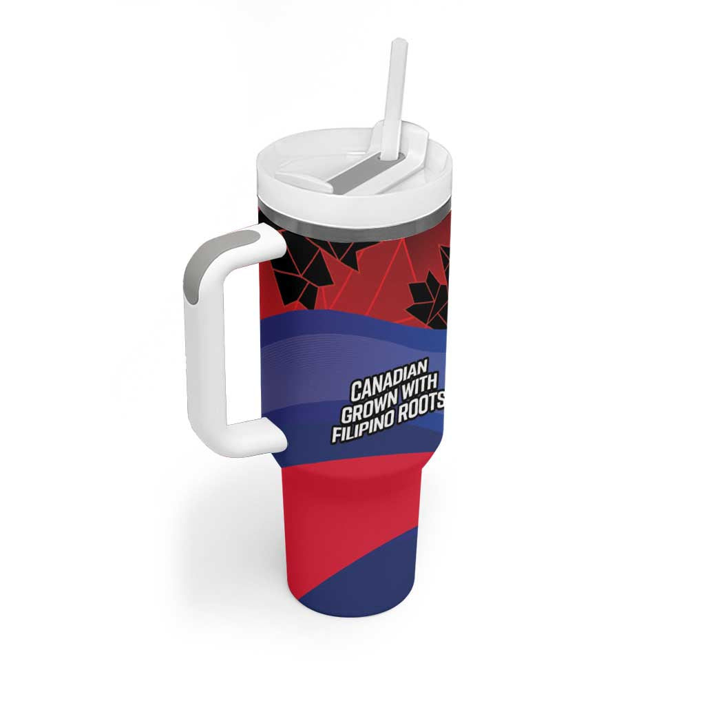 Personalized Canadian Grown With Filipino Roots Tumbler With Handle