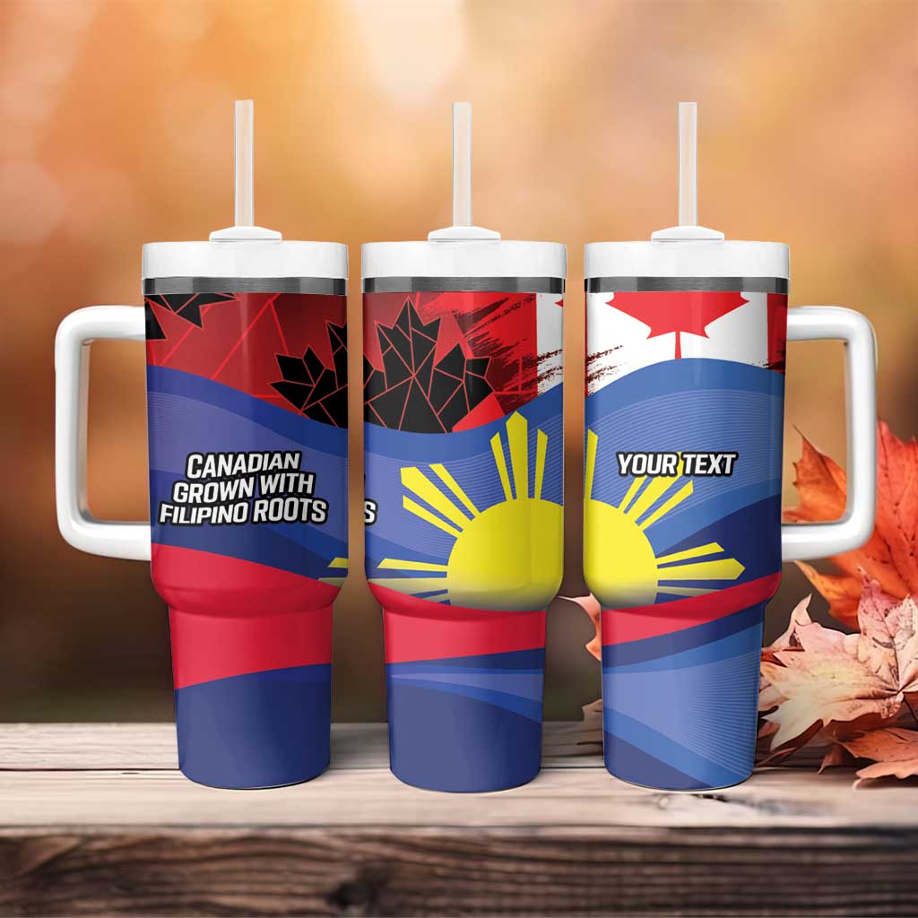 Personalized Canadian Grown With Filipino Roots Tumbler With Handle