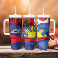 Personalized Canadian Grown With Filipino Roots Tumbler With Handle