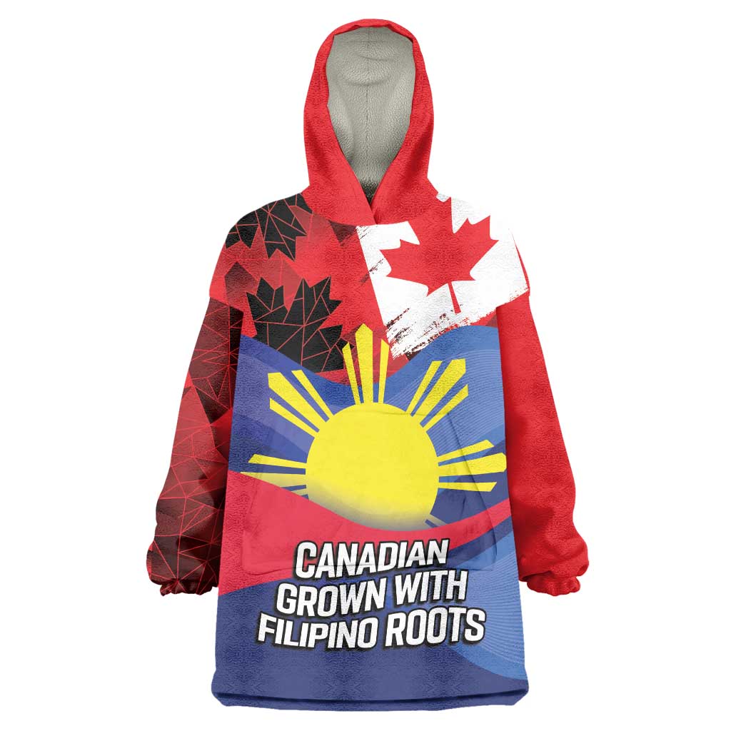 Personalized Canadian Grown With Filipino Roots Wearable Blanket Hoodie