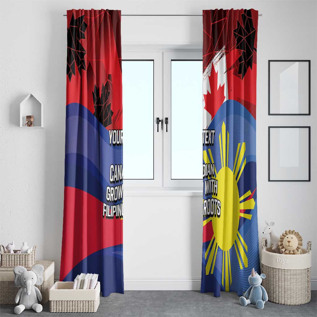 Personalized Canadian Grown With Filipino Roots Window Curtain