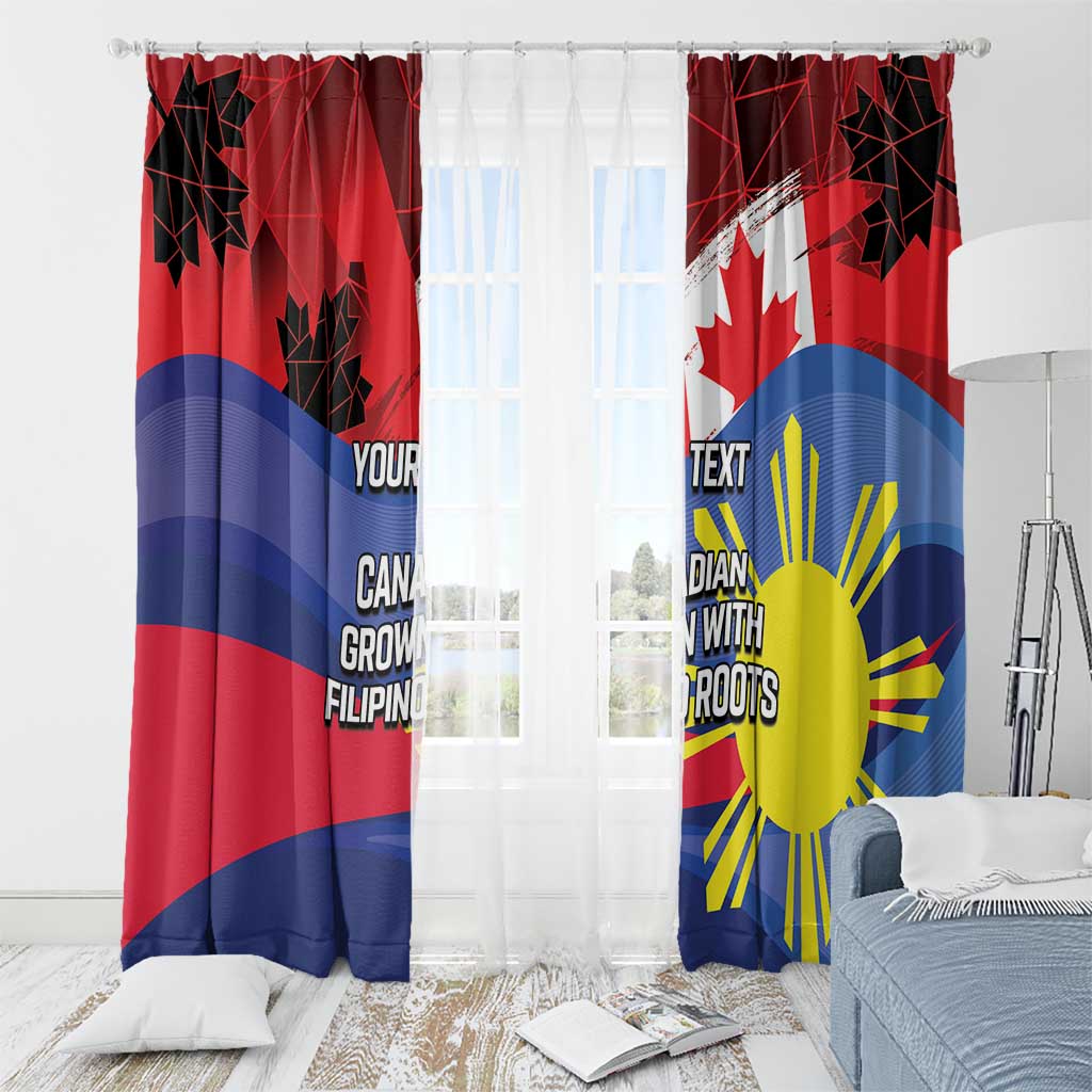 Personalized Canadian Grown With Filipino Roots Window Curtain