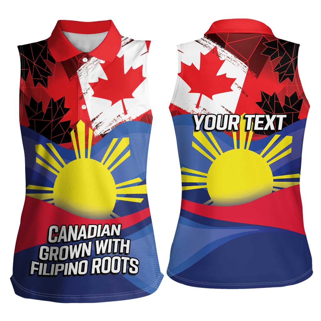 Personalized Canadian Grown With Filipino Roots Women Sleeveless Polo Shirt