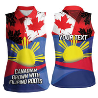 Personalized Canadian Grown With Filipino Roots Women Sleeveless Polo Shirt