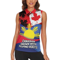 Personalized Canadian Grown With Filipino Roots Women Sleeveless Polo Shirt