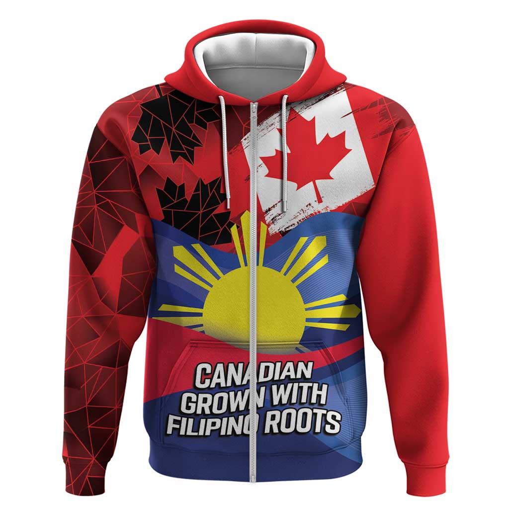 Personalized Canadian Grown With Filipino Roots Zip Hoodie