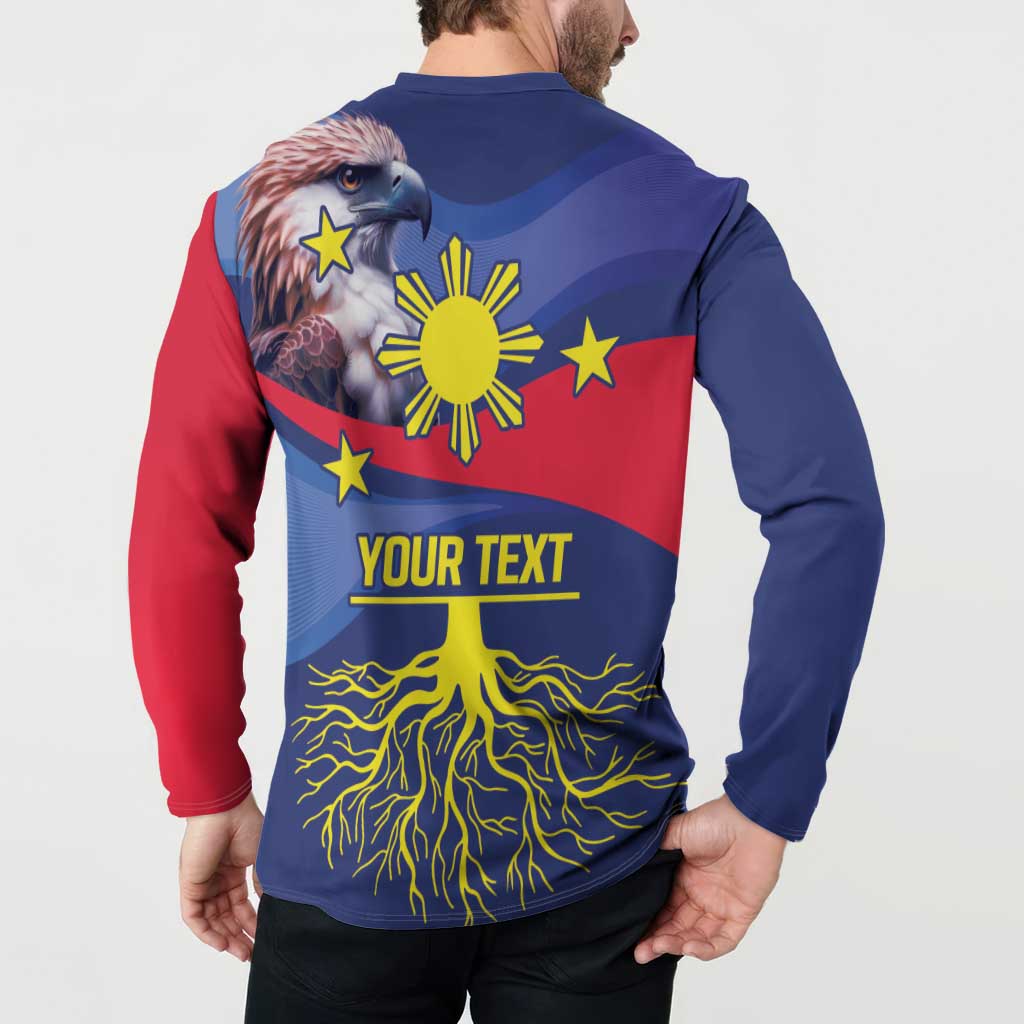 Personalized Filipino Roots Philippines Heritage Button Sweatshirt