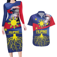 Personalized Filipino Roots Philippines Heritage Couples Matching Long Sleeve Bodycon Dress and Hawaiian Shirt