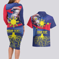 Personalized Filipino Roots Philippines Heritage Couples Matching Long Sleeve Bodycon Dress and Hawaiian Shirt