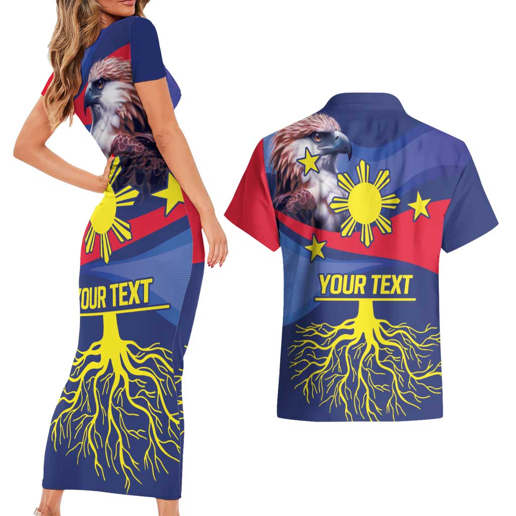 Personalized Filipino Roots Philippines Heritage Couples Matching Short Sleeve Bodycon Dress and Hawaiian Shirt