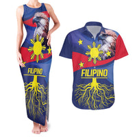 Personalized Filipino Roots Philippines Heritage Couples Matching Tank Maxi Dress and Hawaiian Shirt