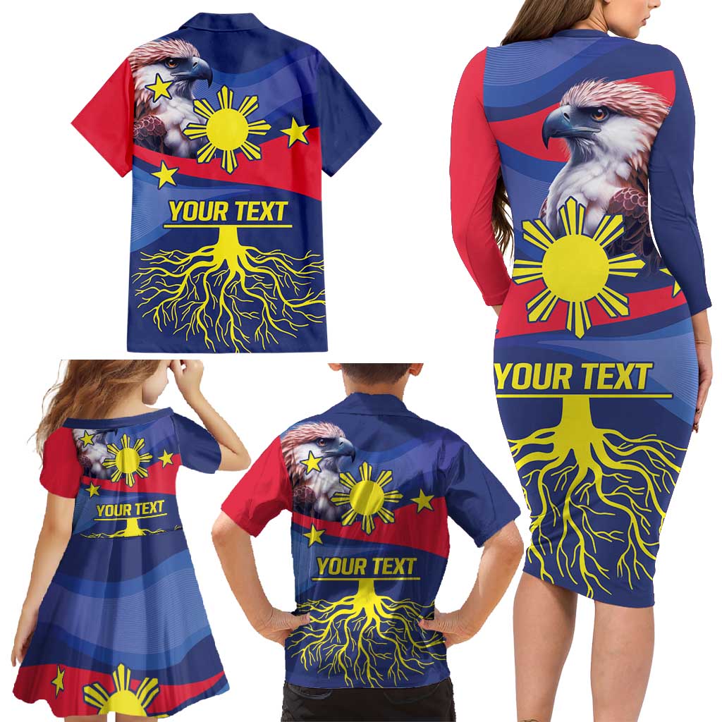 Personalized Filipino Roots Philippines Heritage Family Matching Long Sleeve Bodycon Dress and Hawaiian Shirt