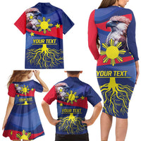 Personalized Filipino Roots Philippines Heritage Family Matching Long Sleeve Bodycon Dress and Hawaiian Shirt
