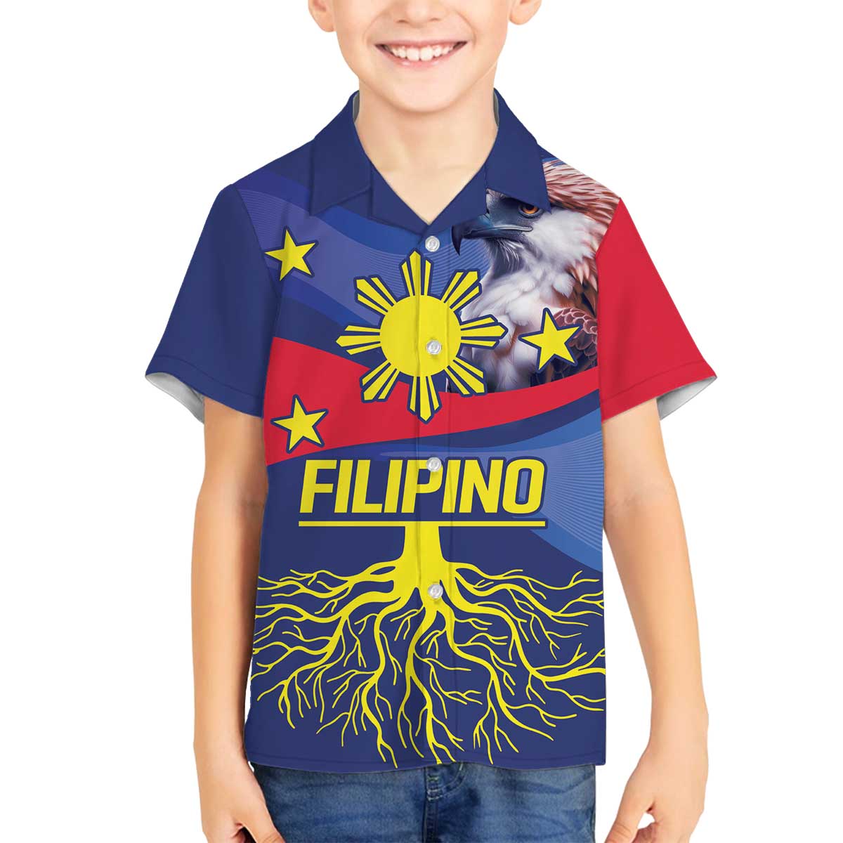 Personalized Filipino Roots Philippines Heritage Family Matching Off The Shoulder Long Sleeve Dress and Hawaiian Shirt