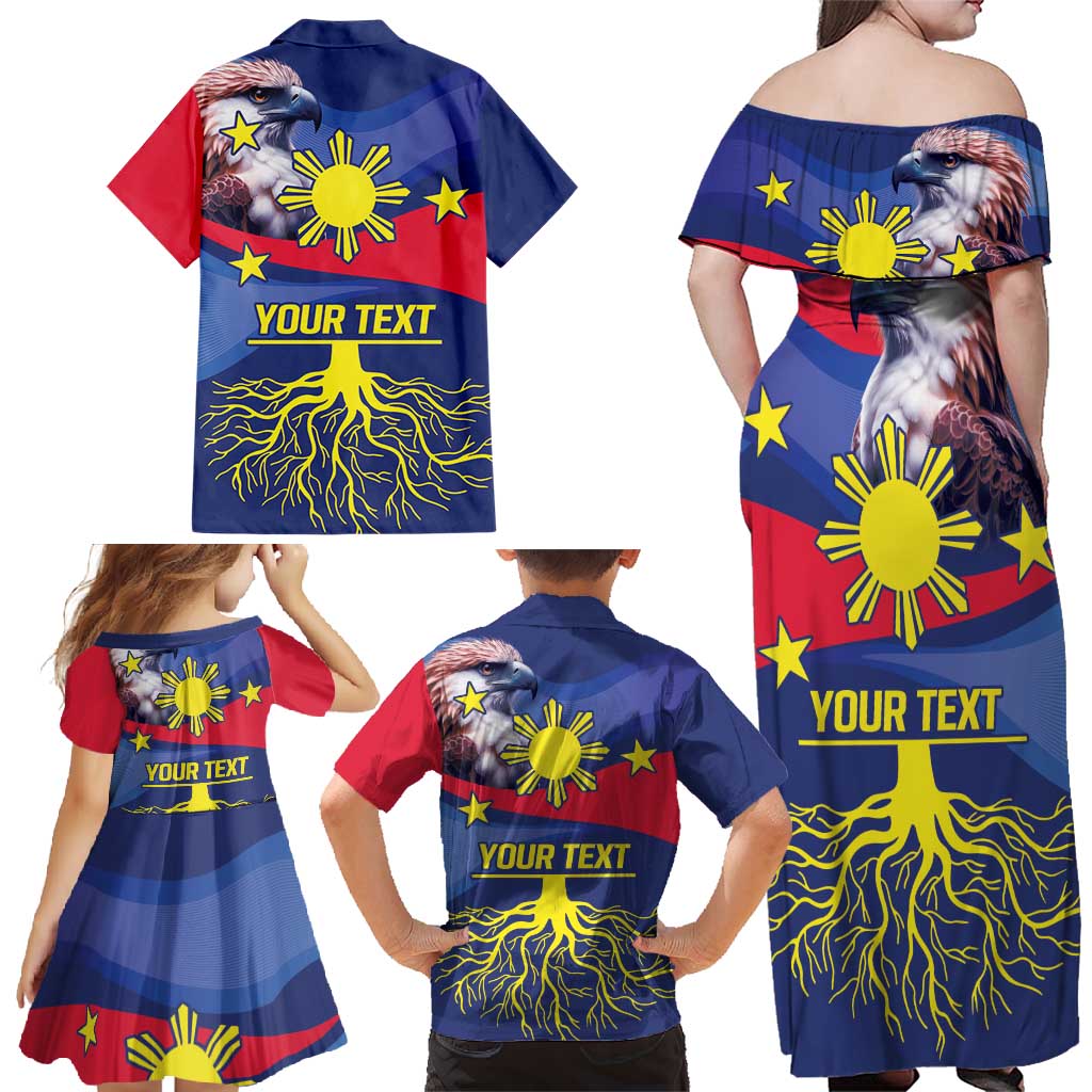 Personalized Filipino Roots Philippines Heritage Family Matching Off Shoulder Maxi Dress and Hawaiian Shirt
