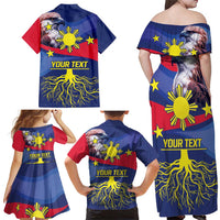 Personalized Filipino Roots Philippines Heritage Family Matching Off Shoulder Maxi Dress and Hawaiian Shirt
