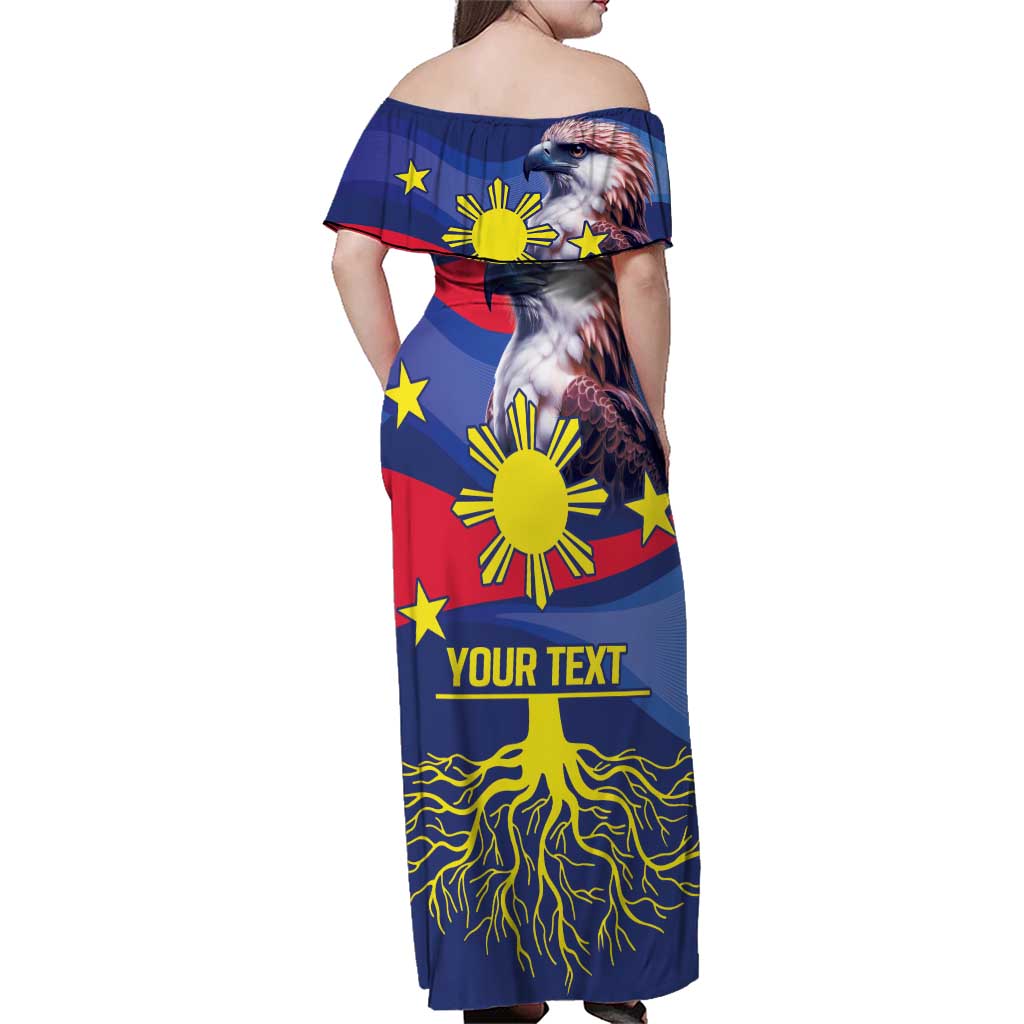 Personalized Filipino Roots Philippines Heritage Family Matching Off Shoulder Maxi Dress and Hawaiian Shirt