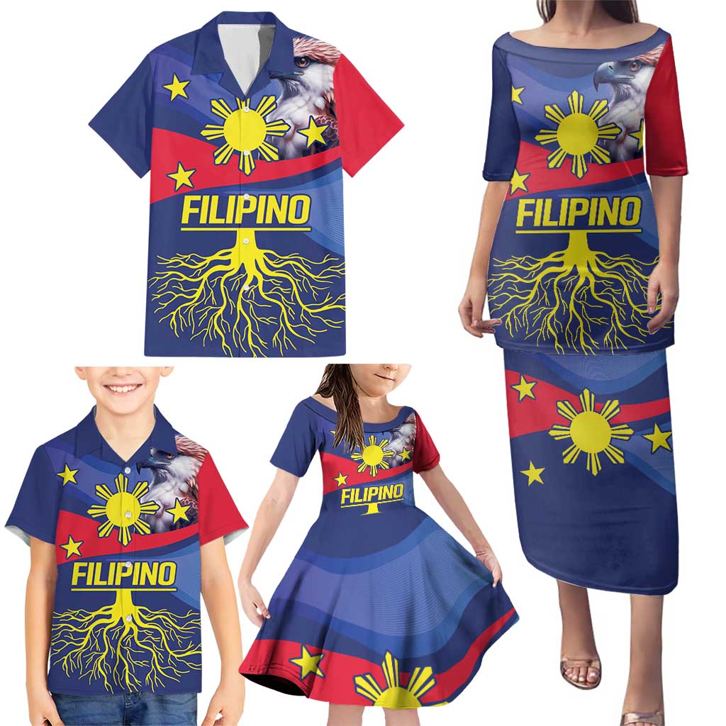Personalized Filipino Roots Philippines Heritage Family Matching Puletasi and Hawaiian Shirt