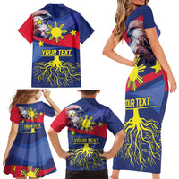 Personalized Filipino Roots Philippines Heritage Family Matching Short Sleeve Bodycon Dress and Hawaiian Shirt