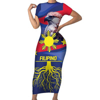 Personalized Filipino Roots Philippines Heritage Family Matching Short Sleeve Bodycon Dress and Hawaiian Shirt