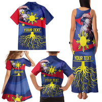 Personalized Filipino Roots Philippines Heritage Family Matching Tank Maxi Dress and Hawaiian Shirt