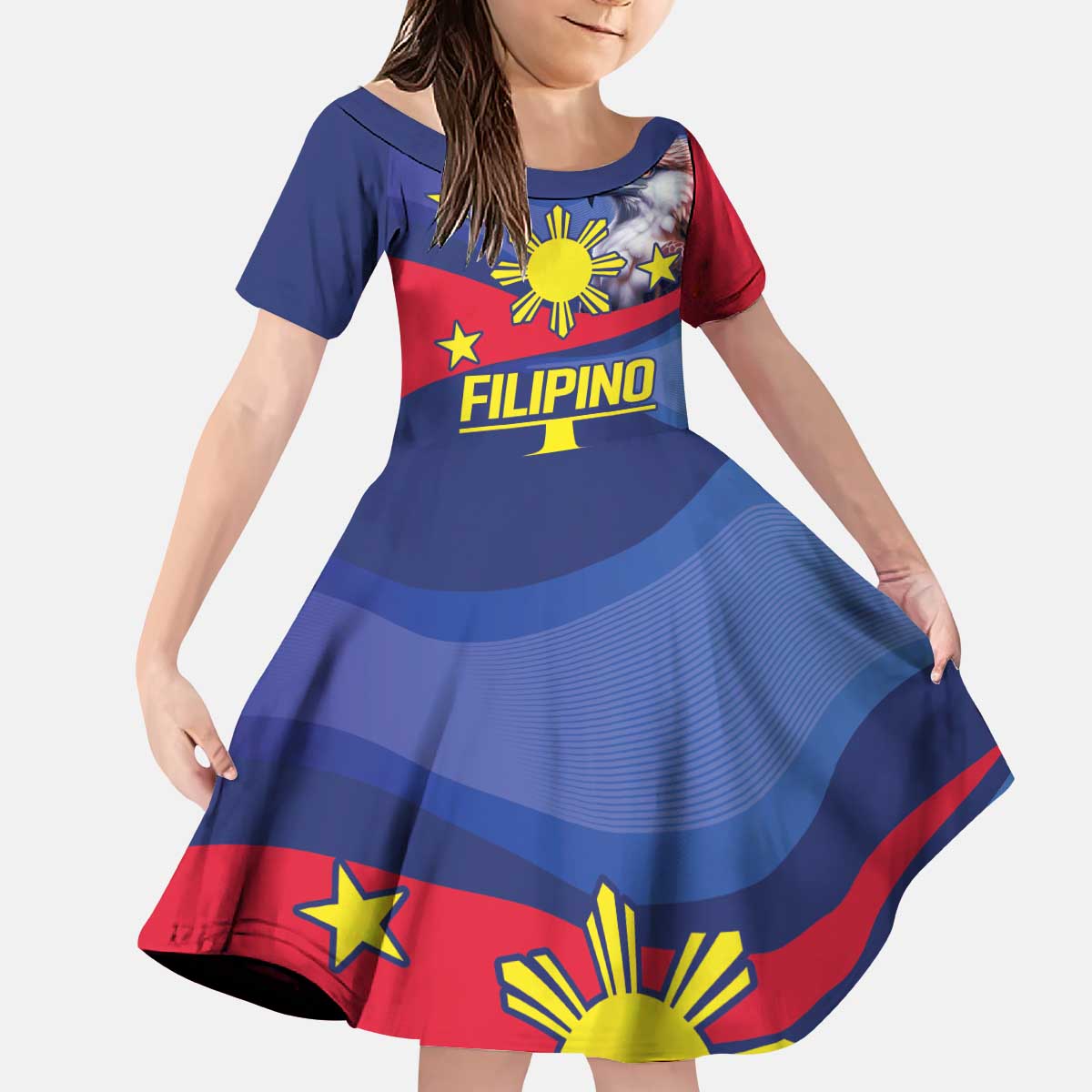 Personalized Filipino Roots Philippines Heritage Kid Short Sleeve Dress
