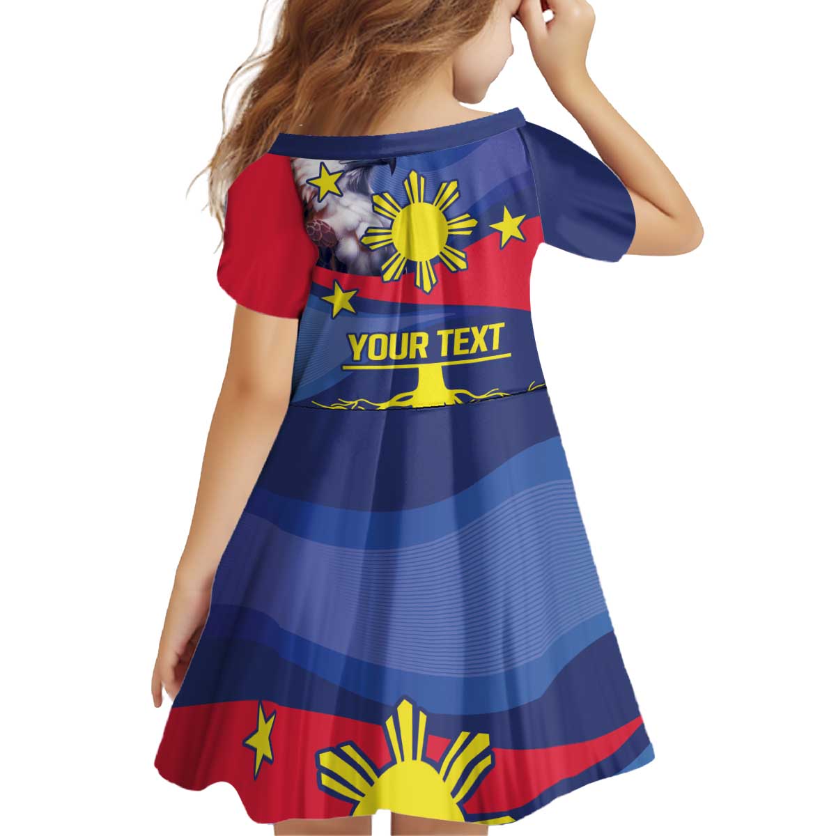 Personalized Filipino Roots Philippines Heritage Kid Short Sleeve Dress