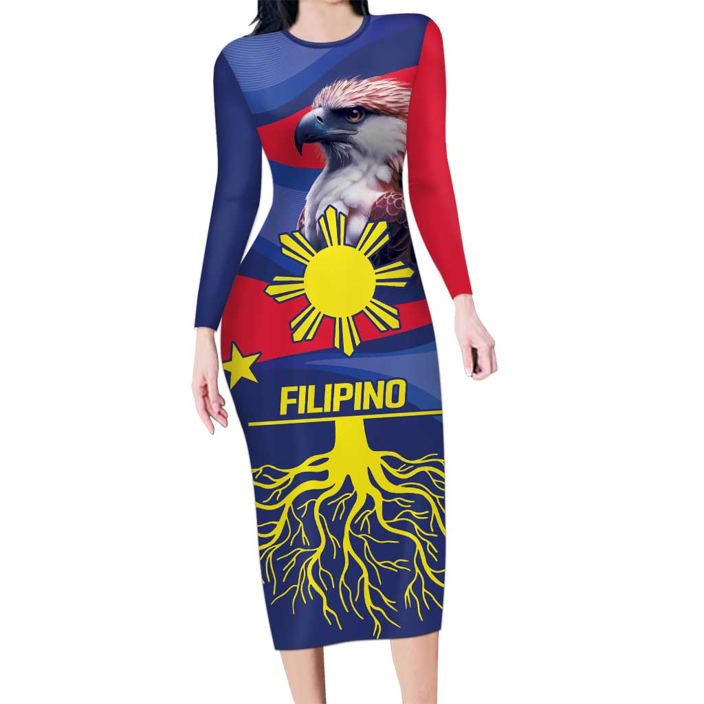 Personalized Filipino Roots Philippines Heritage Long Sleeve Bodycon Dress