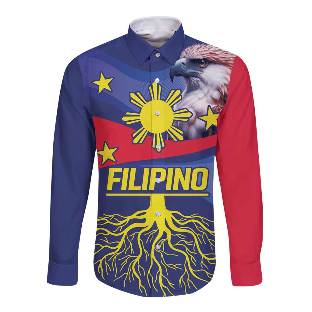 Personalized Filipino Roots Philippines Heritage Long Sleeve Button Shirt