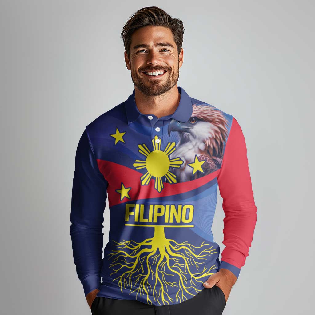 Personalized Filipino Roots Philippines Heritage Long Sleeve Polo Shirt