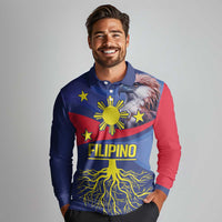 Personalized Filipino Roots Philippines Heritage Long Sleeve Polo Shirt