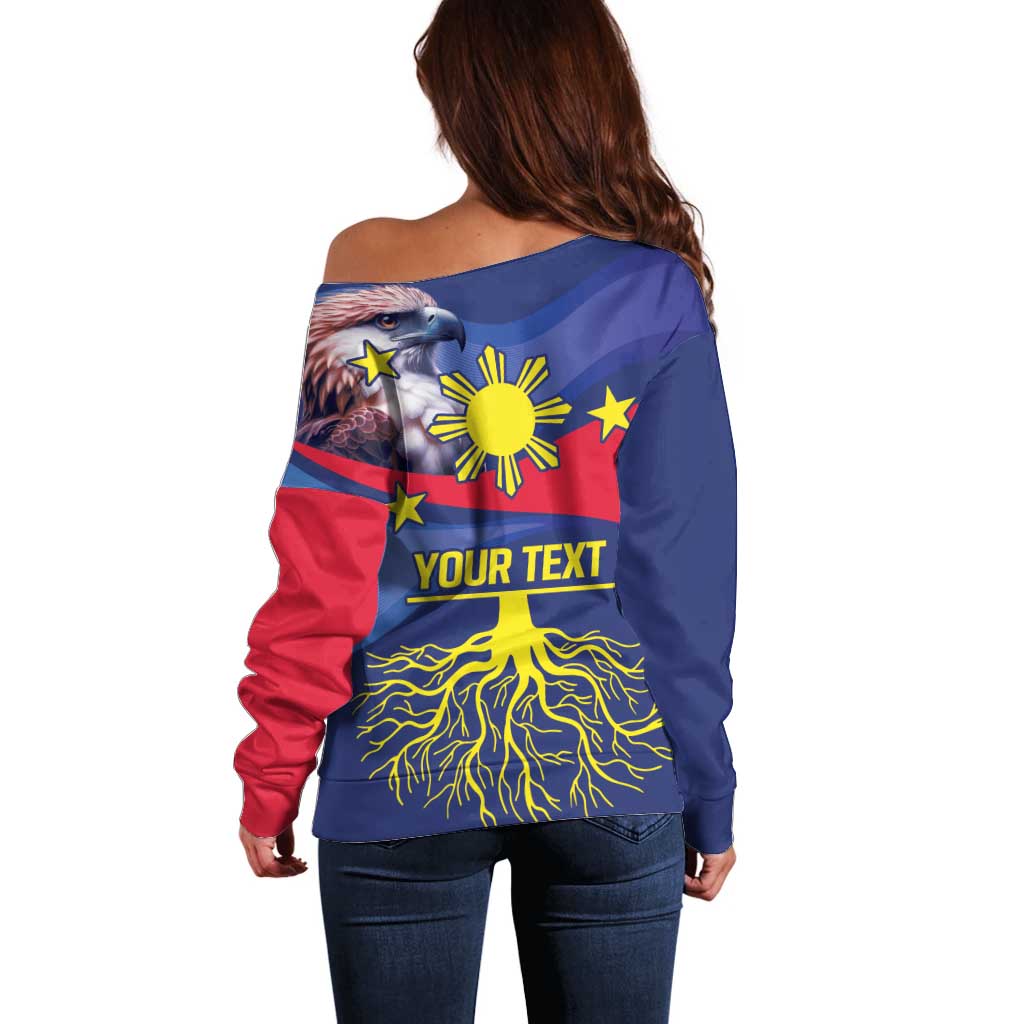 Personalized Filipino Roots Philippines Heritage Off Shoulder Sweater