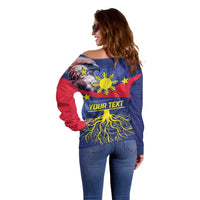 Personalized Filipino Roots Philippines Heritage Off Shoulder Sweater